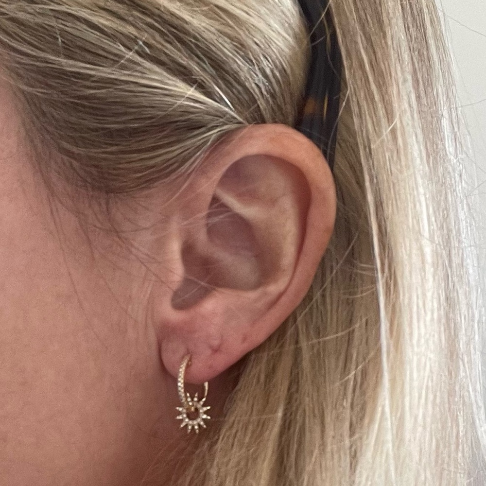 Sunburst diamond hoops